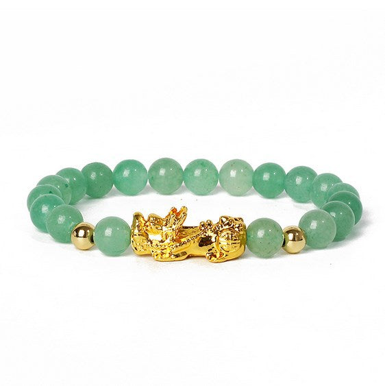 Gold Pixiu Gemstone Bracelet – Symbol of Luck and Positive Energy | Zen Ara Grove