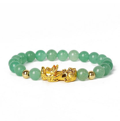 Gold Pixiu Gemstone Bracelet – Symbol of Luck and Positive Energy | Zen Ara Grove