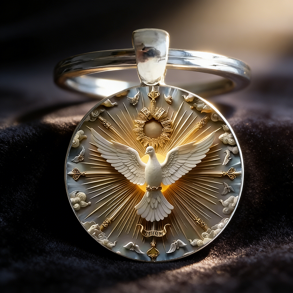 Golden Peace Dove Glass Pendant Keychain – Symbol of Freedom and Harmony | Zen Ara Grove