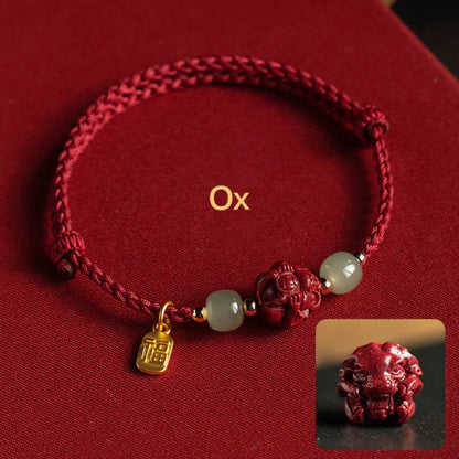 LIMITED TIME OFFER-Handmade Adjustable Red Cord Bracelet – 12 Chinese Zodiac for Good Fortune | Zen Ara Grove