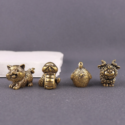 Full Set of 12 Brass Zodiac Figurines – Symbol of Luck and Protection | Zen Ara Grove