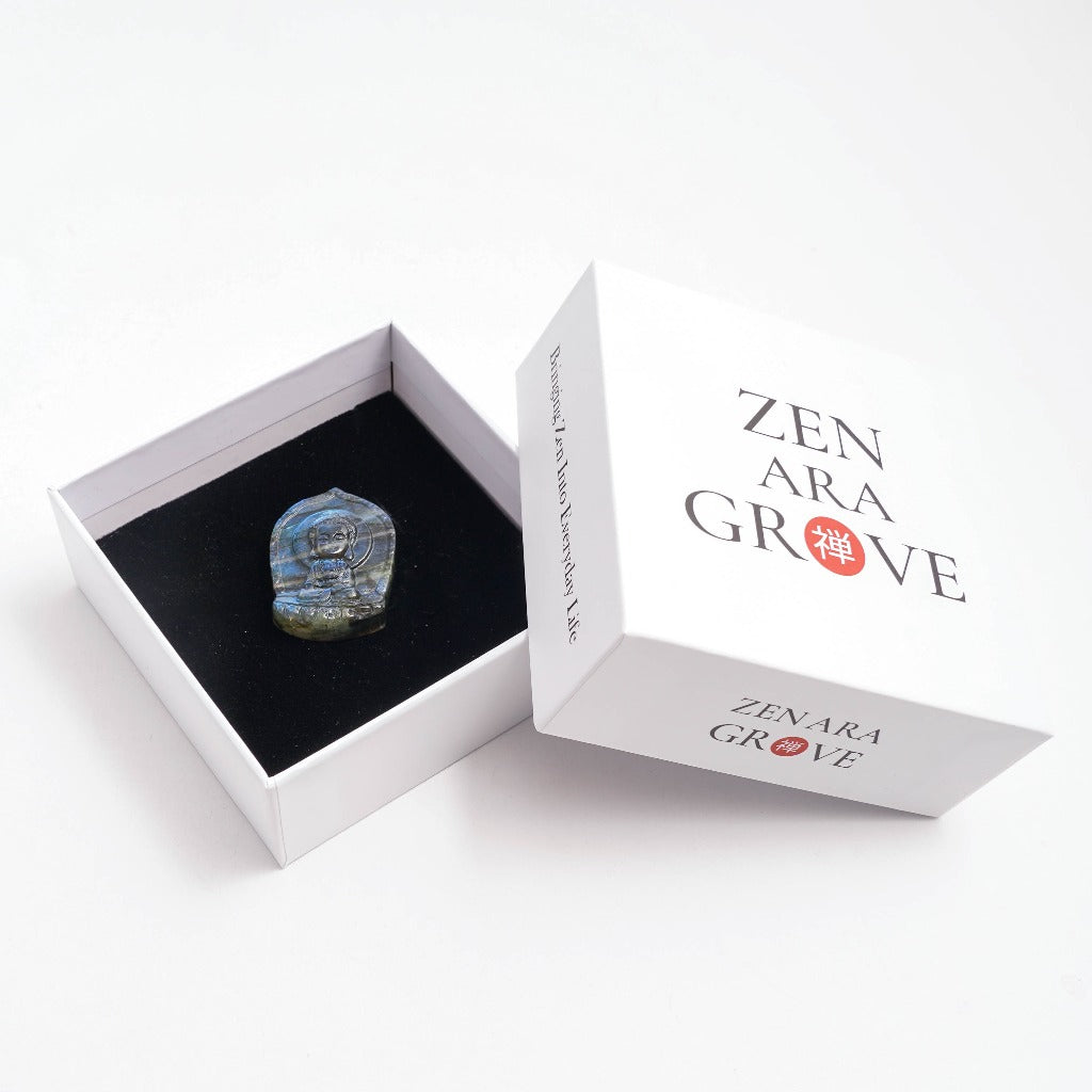 Labradorite Buddha Pendant — Symbol of Peace and Mindfulness | Zen Ara Grove