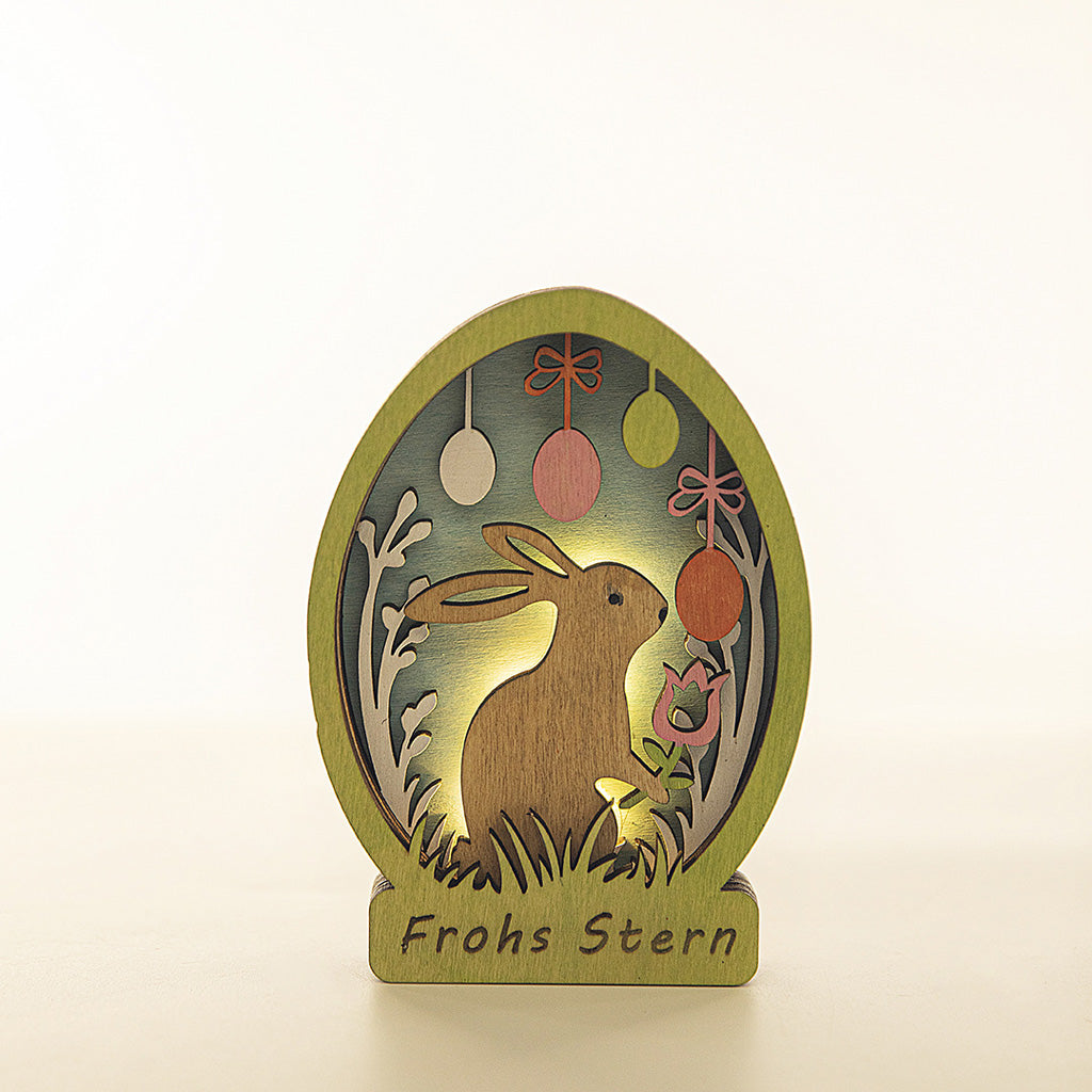 Easter Wooden LED Bunny & Chicken Décor – Symbol of Light & Hope | Zen Ara Grove