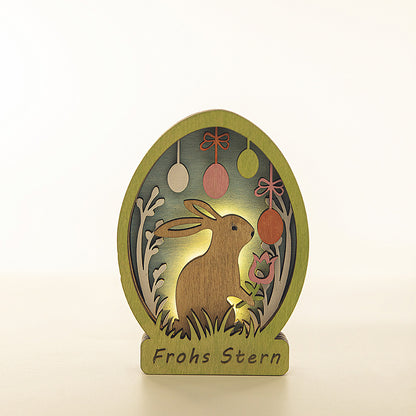Easter Wooden LED Bunny & Chicken Décor – Symbol of Light & Hope | Zen Ara Grove
