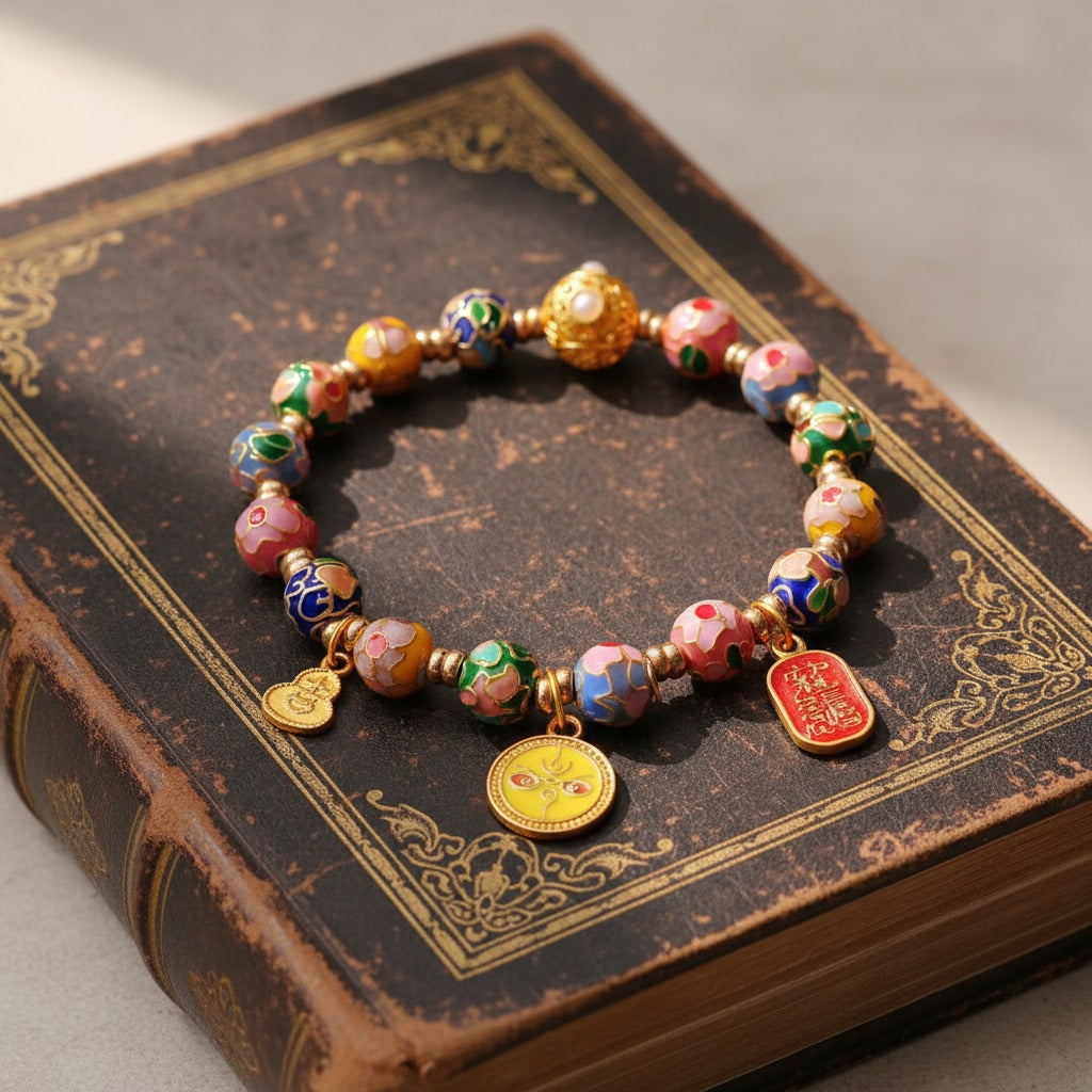 $9.99 LIMITED TIME OFFER Feng Shui Cloisonné Prosperity Bracelet | Zen Ara Grove