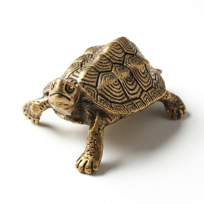 Handcrafted Brass Turtle Figurine Set – Symbols of Longevity, Protection & Good Fortune | Zen Ara Grove
