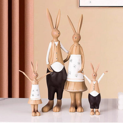 Bunny Family Figurine Set – Handcrafted Rabbits Symbolizing Love, Warmth & Togetherness | Zen Ara Grove
