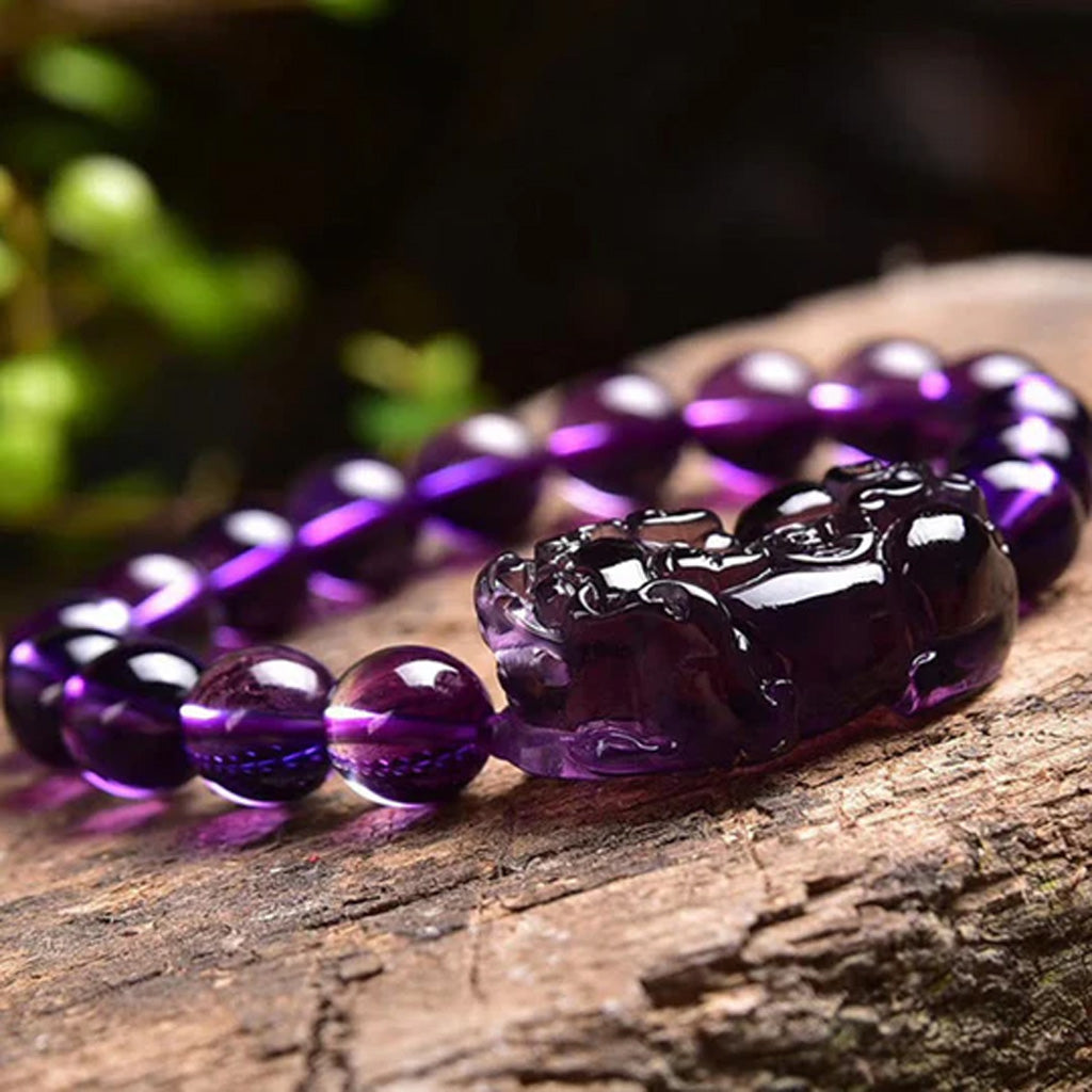 Amethyst Pixiu Bracelet — Symbol of Serenity & Protection | Zen Ara Grove