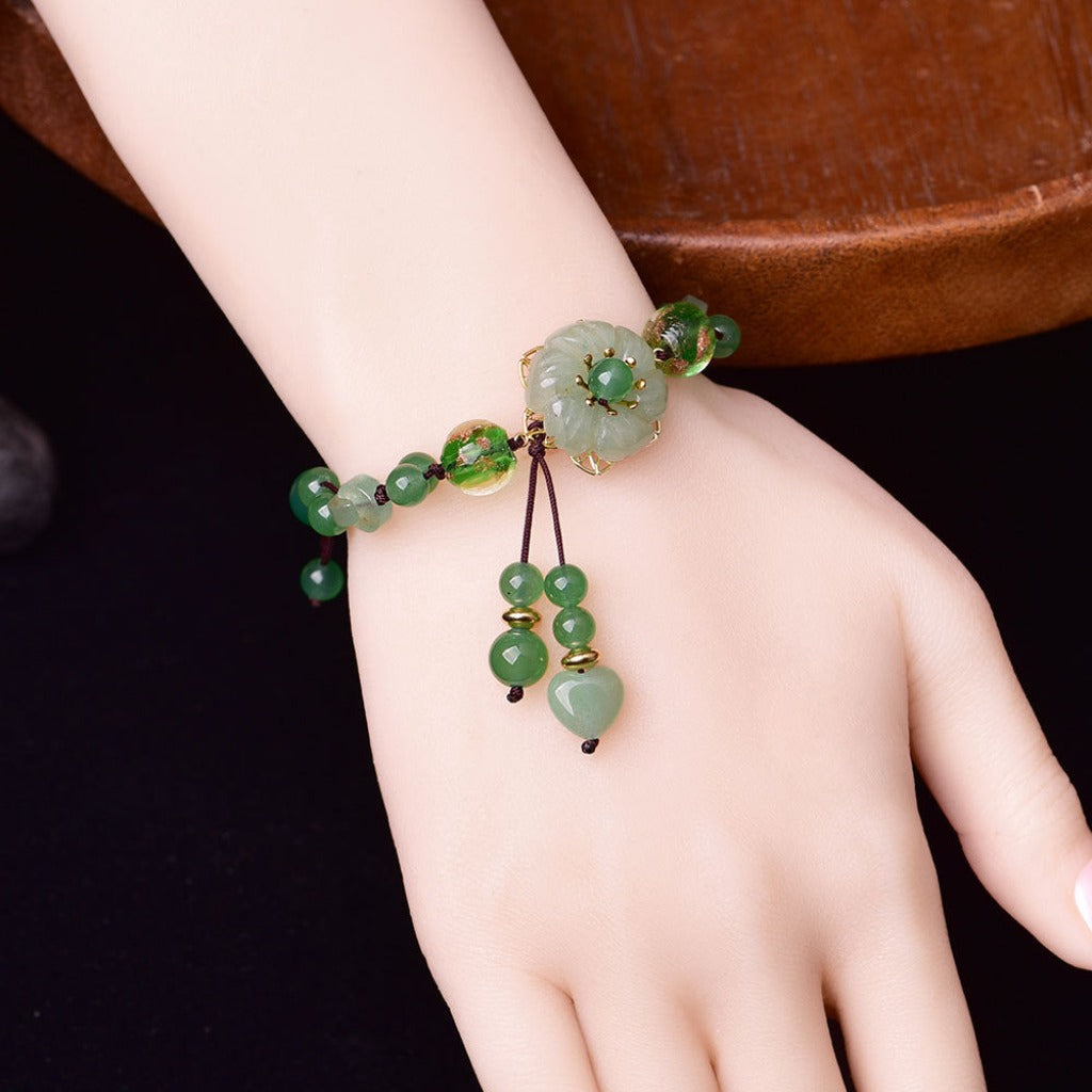 Natural Green Jade & Agate Lucky Bracelet | Zen Ara Grove
