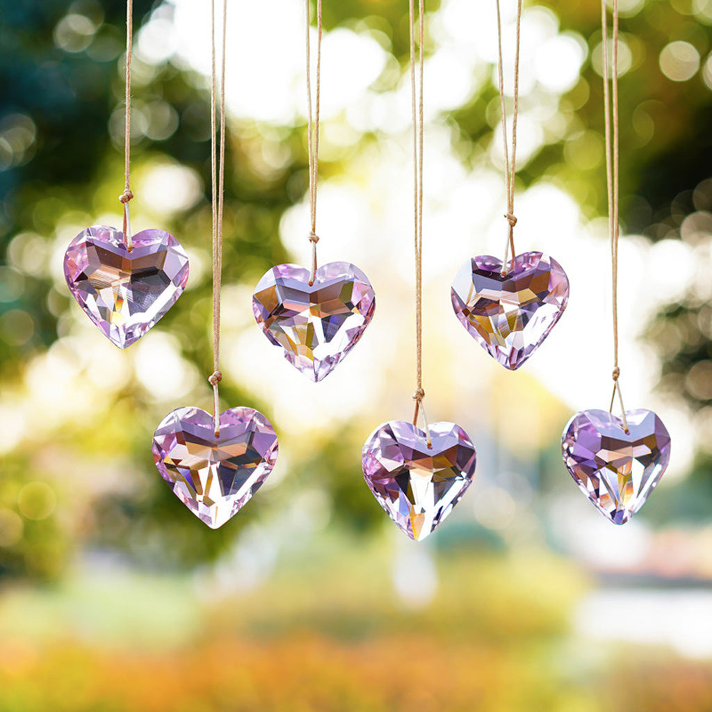 Pink Crystal Glass Heart Pendant – A Shimmering Symbol of All Love | Zen Ara Grove