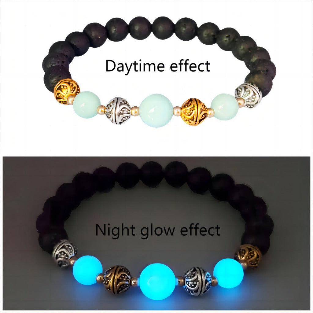 Glow-in-the-Dark Lava Stone Bead Bracelet | Zen Ara Grove