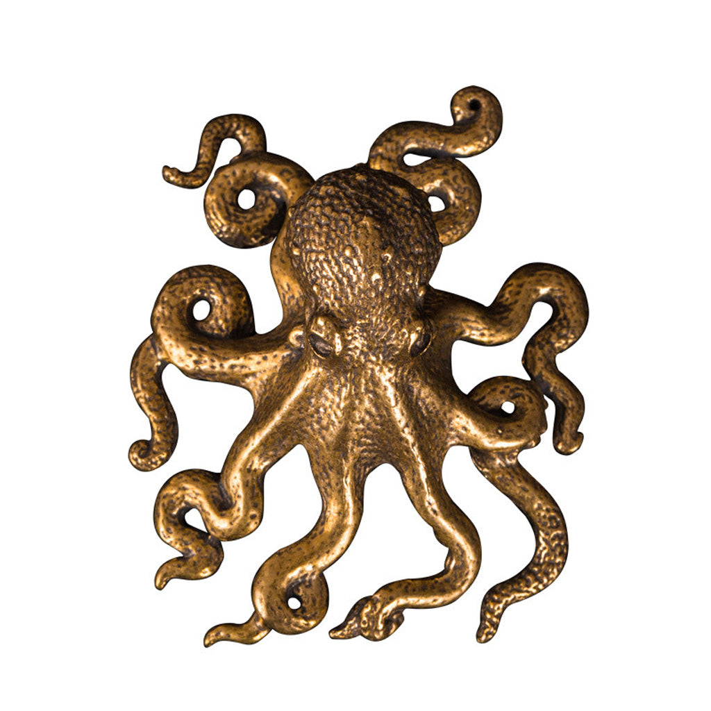 Tiny Brass Octopus Sculpture – Ocean-Inspired Charm in a Pocket Size | Zen Ara Grove