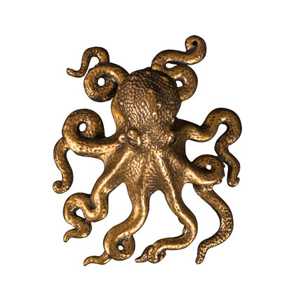 Tiny Brass Octopus Sculpture – Ocean-Inspired Charm in a Pocket Size | Zen Ara Grove