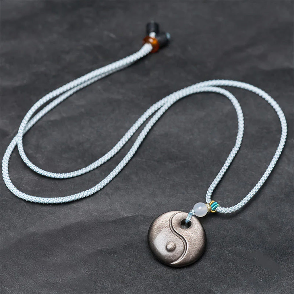 LIMITED TIME OFFER | Silver Obsidian Taiji Pendant  –  Balance and Harmony | Zen Ara Grove