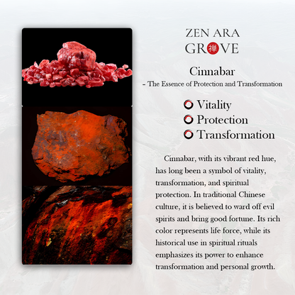 Golden Light Mantra Bracelet – Daoist Red Cinnabar Script Beads | Zen Ara Grove