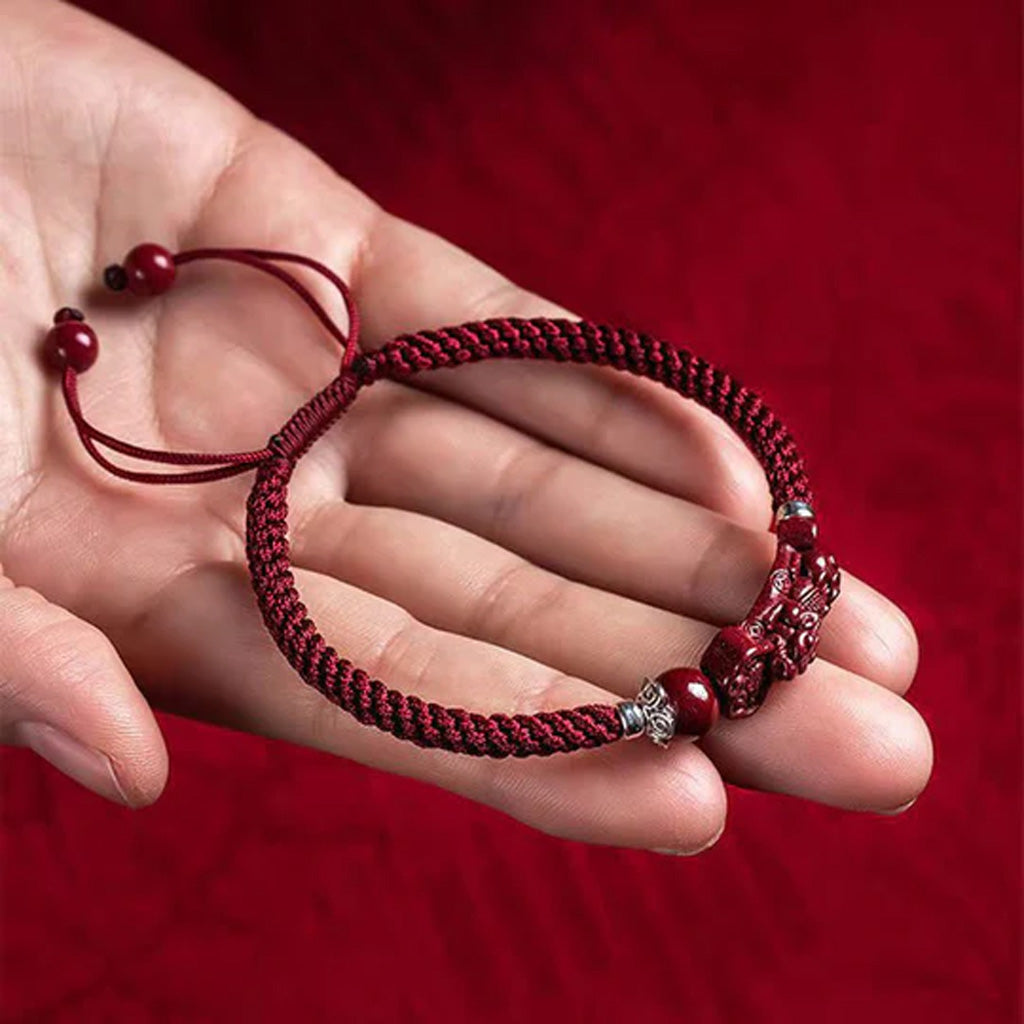Handmade Pixiu Cinnabar Bracelet for Wealth Good Luck and Protection | Zen Ara Grove
