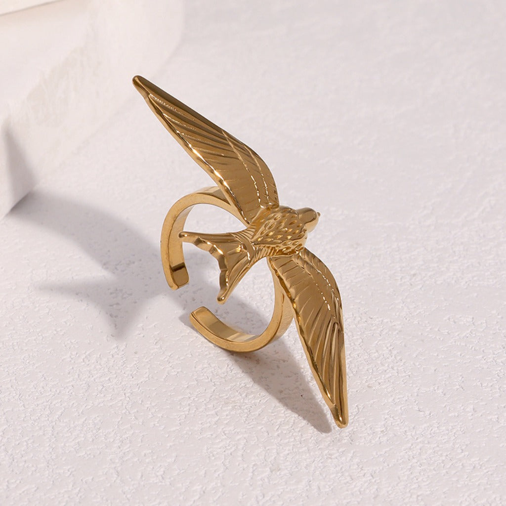 Adjustable Stainless Steel Peace Dove Ring – Symbol of Hope and Harmony | Zen Ara Grove