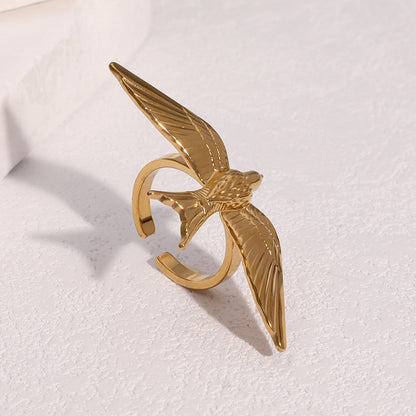 Adjustable Stainless Steel Peace Dove Ring – Symbol of Hope and Harmony | Zen Ara Grove