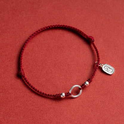 Adjustable Red Cord Bracelet or Anklet with Symbolic Charms — Good Wishes