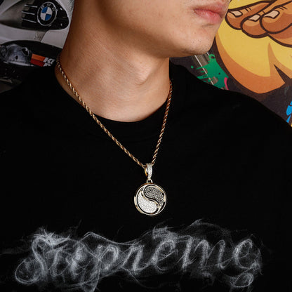 Tai Chi Yin-Yang Diamond Pendant Necklace – Balance & Protection | Zen Ara Grove