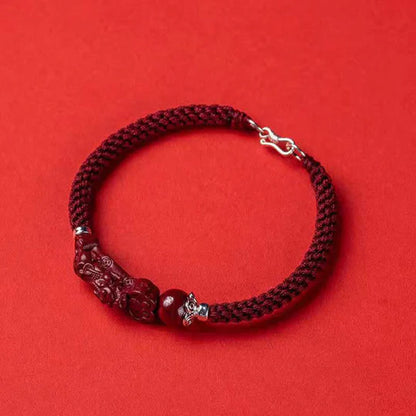 Handmade Pixiu Cinnabar Bracelet for Wealth Good Luck and Protection | Zen Ara Grove