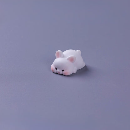 Cute Foraging Bunny Miniature Figurine – Handmade Micro Landscape Decor  | Zen Ara Grove