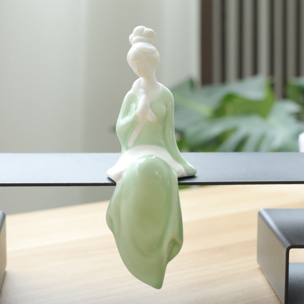 Oriental Classic Beauty Ceramic Figurine – Elegant Art for Home & Collection | Zen Ara Grove