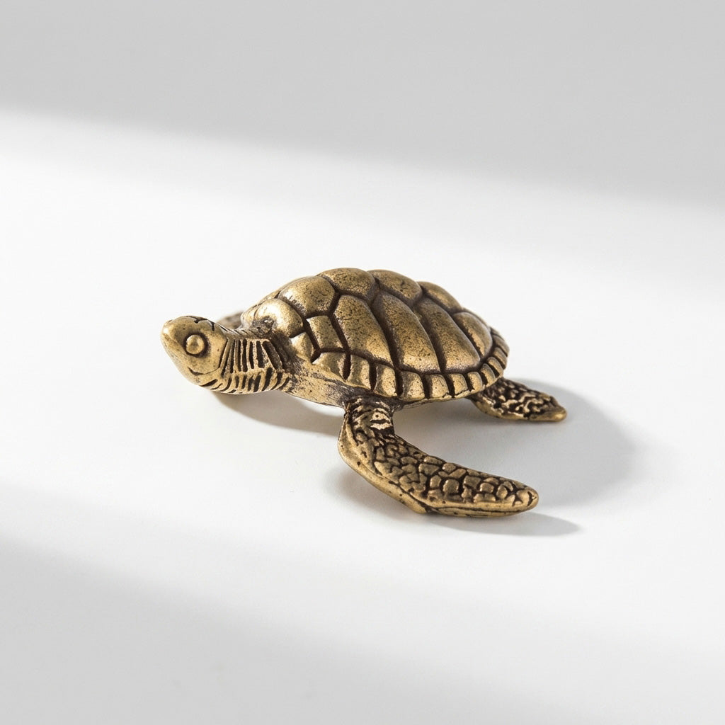 Handcrafted Brass Sea Turtle Figurine – Longevity & Protection | Zen Ara Grove