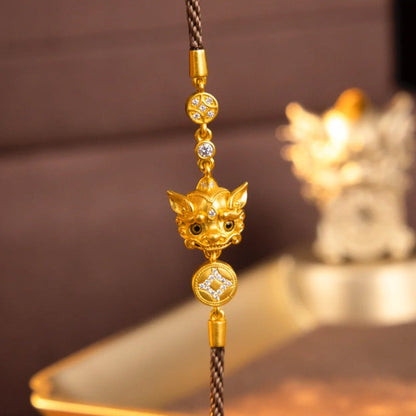 Elegant Pixiu Guardian Bracelet in Gilded Shine | Zen Ara Grove