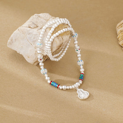 Enamel Gourd & Lotus Bracelet – Purity in Every Bead | Zen Ara Grove