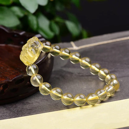 Citrine Pixiu Bracelet – Wealth & Protection | Zen Ara Grove