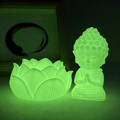Night-Glow Lotus Buddha Statue – Bringing Light, Protection & Good Energy at Night | Zen Ara Grove