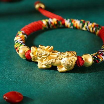 Adjustable 999 Silver Red Rope Pixiu for Children – Blessing & Protection | Zen Ara Grove
