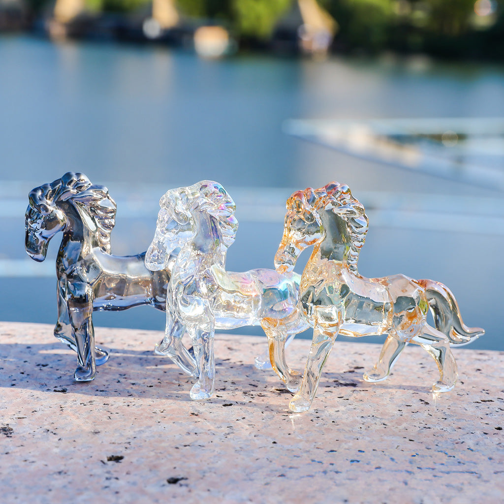 Handcrafted Crystal Glass Horse Ornament – Capturing Movement, Spirit, and Balance | Zen Ara Grove