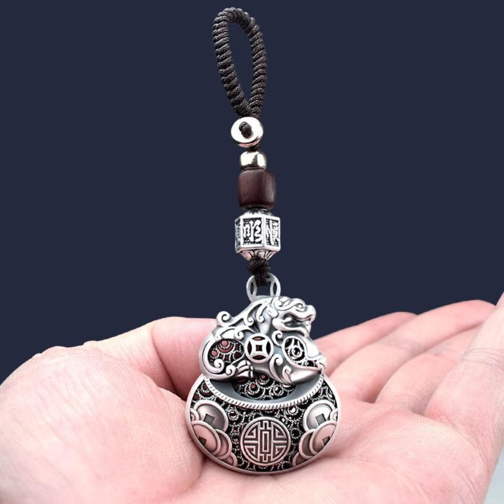 Auspicious Pixiu Keyring – Wealth-Attracting Talisman with Lucky Bag | Zen Ara Grove