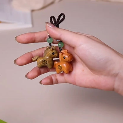 Handcrafted Wooden Horse Keychain –Luck & Protection | Zen Ara Grove
