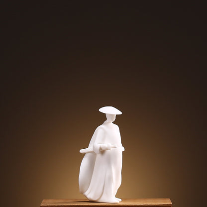 Kung Fu Spirit Ceramic Figurine – Calm Strength, Silent Power | Zen Ara Grove