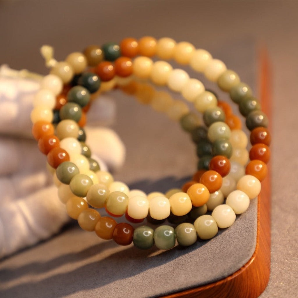 Rainbow Bodhi Root Mala – 108 Beads of Inner Harmony | Zen Ara Grove
