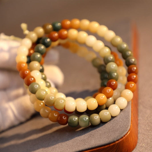 Rainbow Bodhi Root Mala – 108 Beads of Inner Harmony | Zen Ara Grove