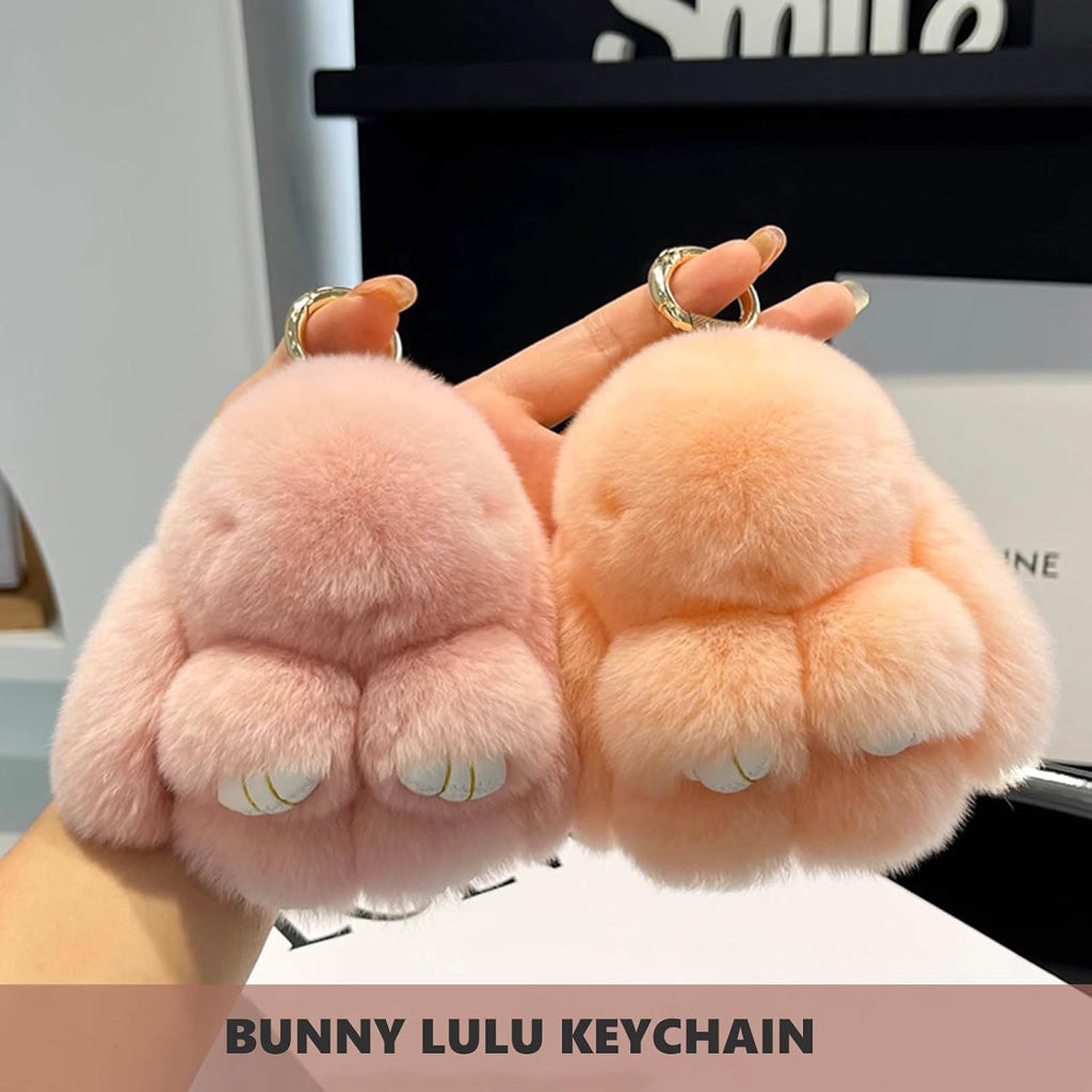 Fluffy Bunny Keychain – Symbol of Warm Blessing | Zen Ara Grove