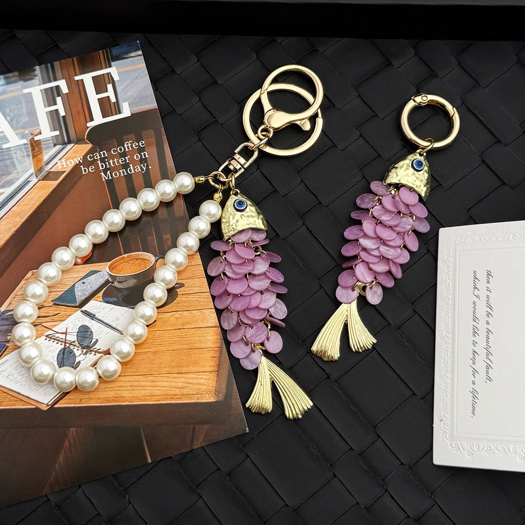 Azure Wave Tassel Fish Keychain – Grace in Motion | Zen Ara Grove