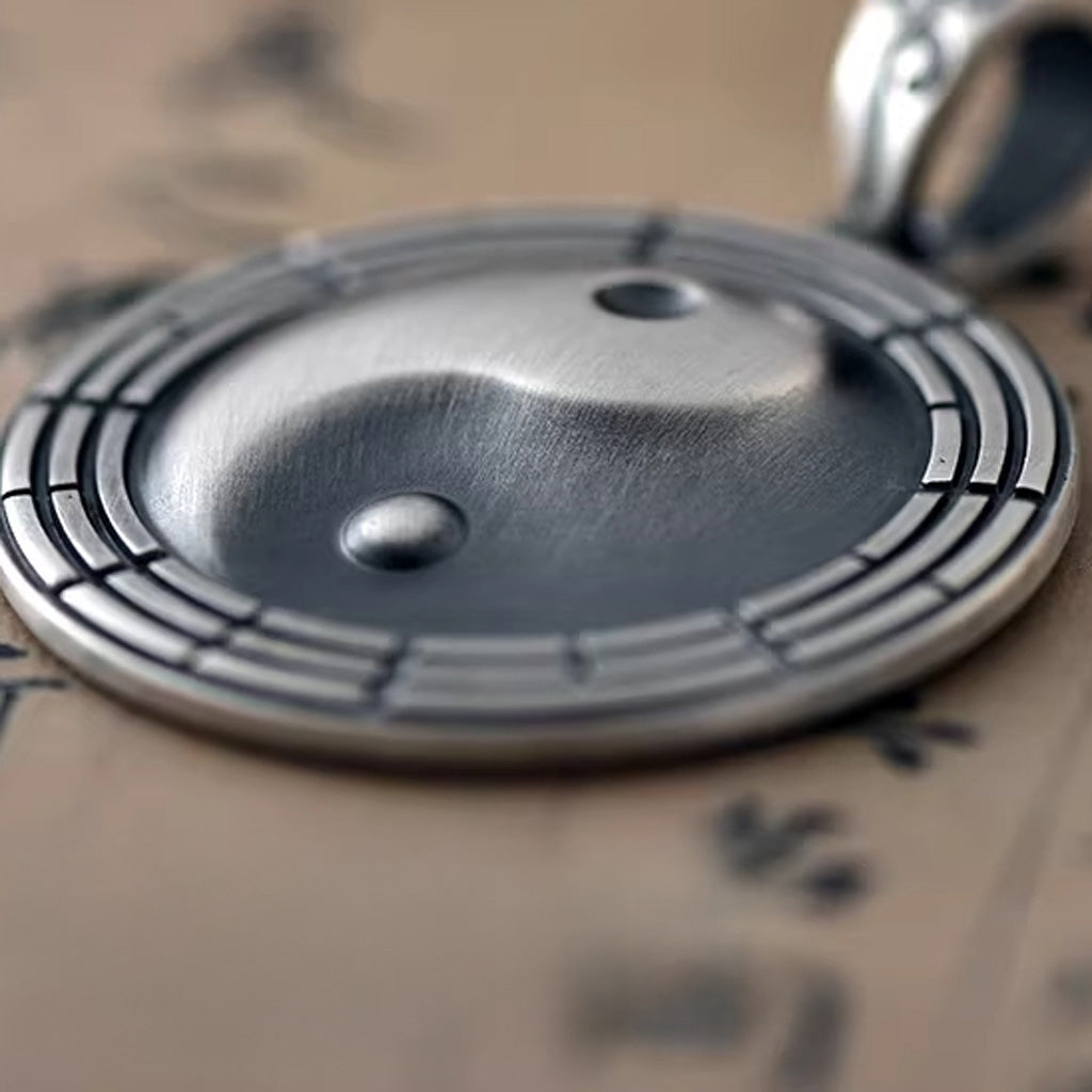 Solid 999 Fine Silver  Taiji Bagua Pendant Necklace – Symbol of Harmony and Inner Balance | Zen Ara Grove