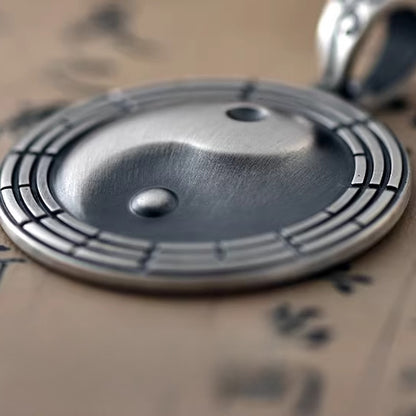 Solid 999 Fine Silver  Taiji Bagua Pendant Necklace – Symbol of Harmony and Inner Balance | Zen Ara Grove