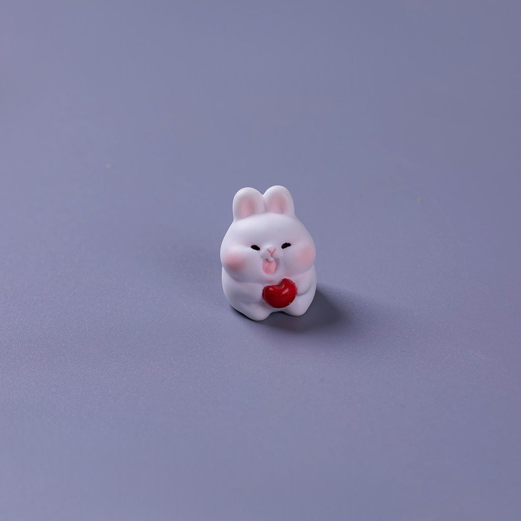 Cute Foraging Bunny Miniature Figurine – Handmade Micro Landscape Decor  | Zen Ara Grove