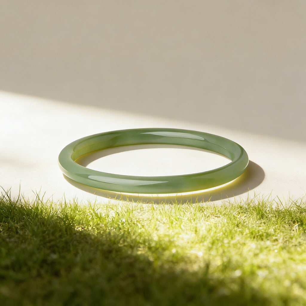 Natural Dual-Tone Hetian Jade Bracelet – Strength & Calm | Zen Ara Grove
