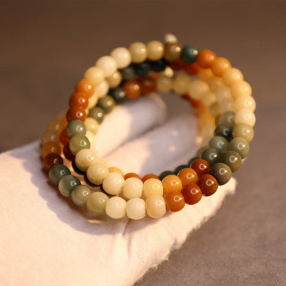 Rainbow Bodhi Root Mala – 108 Beads of Inner Harmony | Zen Ara Grove