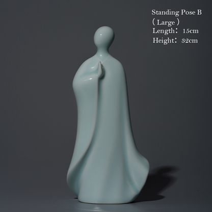 Handcrafted Ceramic Faceless Buddha Mudra Figurines – Embodying Zen Wisdom & Peace | Zen Ara Grove