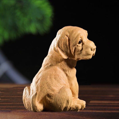 Juniper Wood Zodiac Dog Sculpture – Symbol of Loyalty and Prosperity | Zen Ara Grove