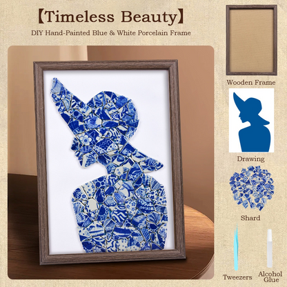 Handmade DIY Blue and White Porcelain Mosaic Ceramic Painting | Zen Ara Grove