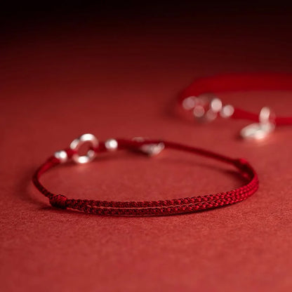 Adjustable Red Cord Bracelet or Anklet with Symbolic Charms — Good Wishes